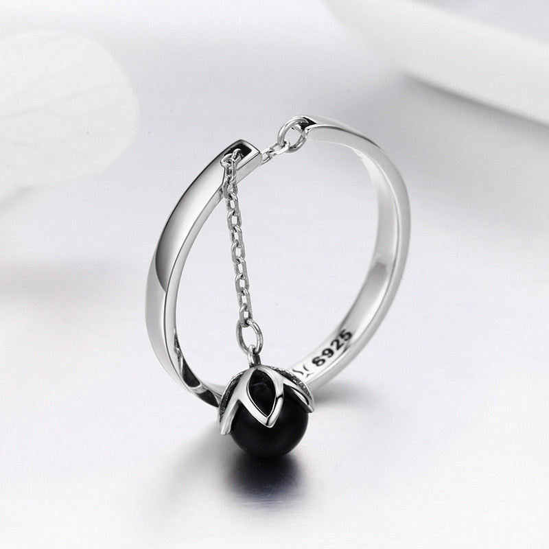 Avery Original Design S925 Sterling Silver Open Pearl Ring Simple Female Ring Factory Direct Sales