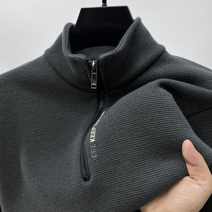 Arctic Elegance: Plush Velvet Winter Sweater for Men