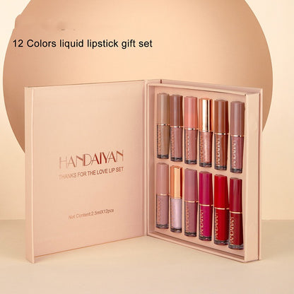 12 Color Book Lip Gloss Liquid Lipstick Authentic Suit