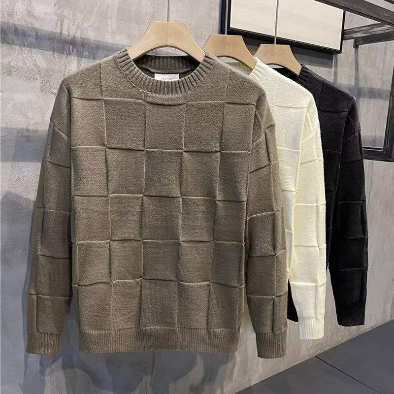 Essential Comfort: Men's Round Neck Long Sleeve Bottoming Sweater