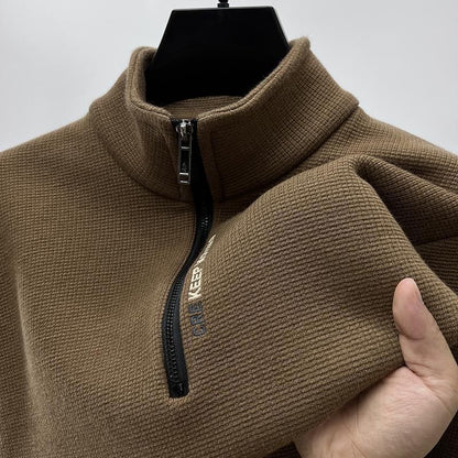 Arctic Elegance: Plush Velvet Winter Sweater for Men